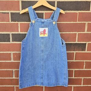 Vintage MULBERRIBUSH Girls Size 5-6 Denim Dress Jean Overall Adirondack USA